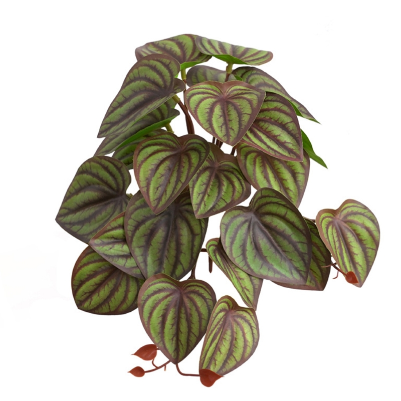 Reptile Plants Tropical Realistic Leaves Terrarium Tank Plant for Bearded Dragons Tortoises Tree Frogs Multiple Options: 9