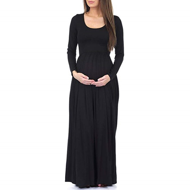 Zwangerschap Jurk Lange Mouw Moederschap Gown Verpleging Jurken Kleding Plus Zwangere Vrouw Vestidos Moederschap Avondjurk: A / Xxl
