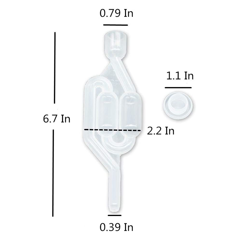 Bubble Airlock S Type Airlock One-way Exhaust Water Seal Valve With Silicon Grommet Beer Wine Fermentation Air Lock Brew