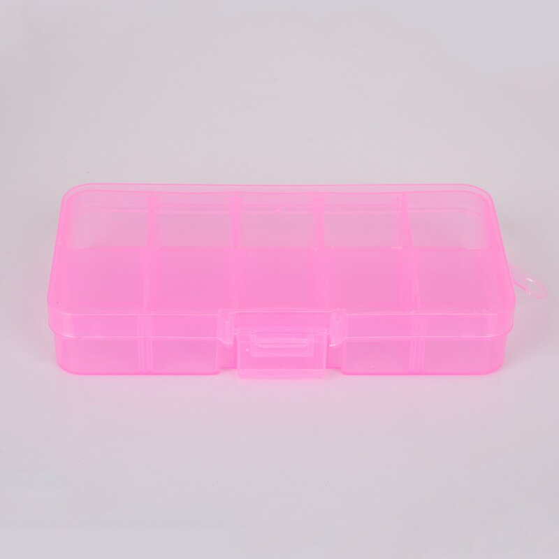 10 Zellen DIY Organizer Box 7 Farben Transparente Farbe Spaltbaren Kunststoffboxen: pink