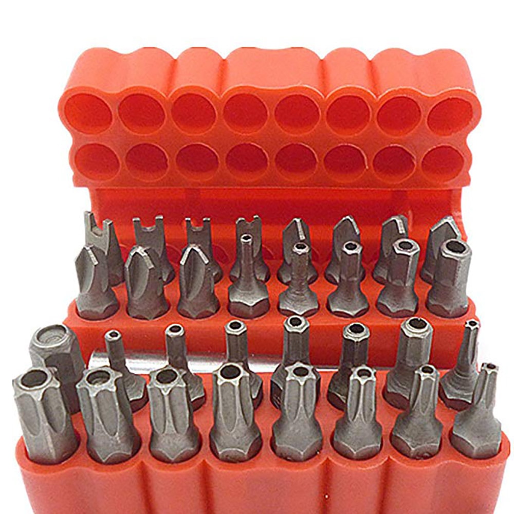 33pcs Solid Screwdriver Bits Suit Safety Screws Hex Screws Bits For Electric Screwdriver Accessories Tamperproof Screwdriver Set