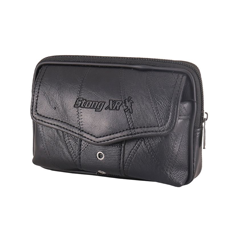 Vintage Leather Waist Bag Belt Loop Holster Carry Phone Pouch Wallet Case: 3TT903908-1-BK
