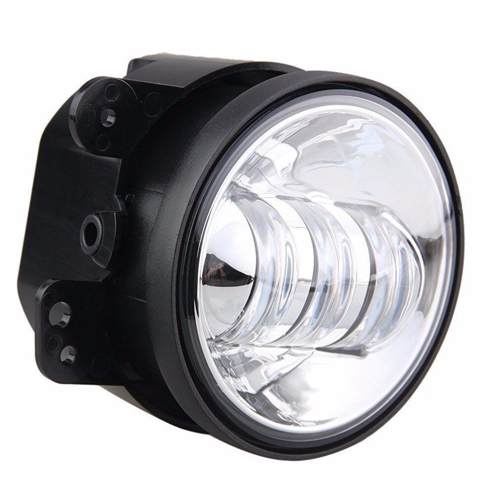 2PCS 4Inch Round Led Fog Lights 30W 6000K White Halo Ring DRL Off Road Fog Lamps For Jeep Wrangler JK TJ LJ Dodge Journey: chrome