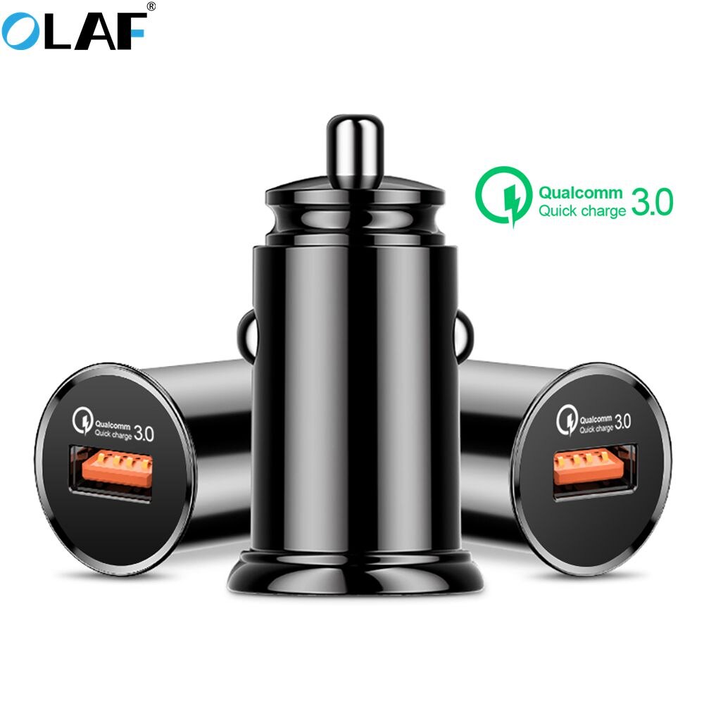 Olaf Mini Usb Autolader Quick Charge 3.0 Voor Samsung S8 S9 S10 Plus Fast Charger Auto-Oplader Usb telefoon Oplader Adapter In Auto