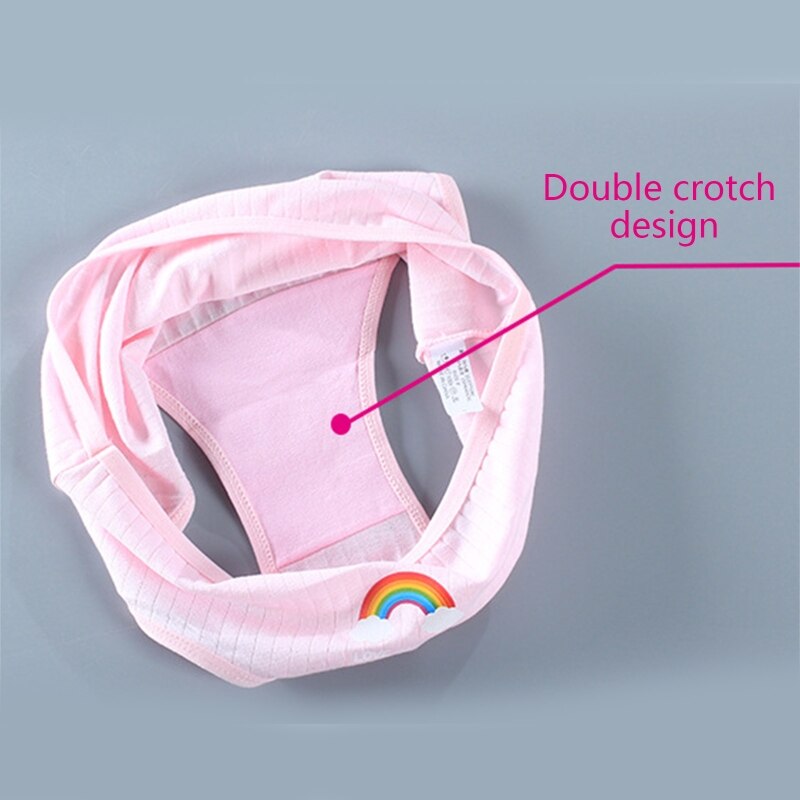 Teenage Young Girls 2Pcs Underwear Set Rainbow Bridge Print Cotton Training Bra Vest Top and Panties Sports Bralette