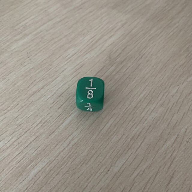 Accessorio divertente del gioco di istruzione dei dadi di numero frazionario bianco/verde/rosso di 10 pz/set 16*16mm: Green