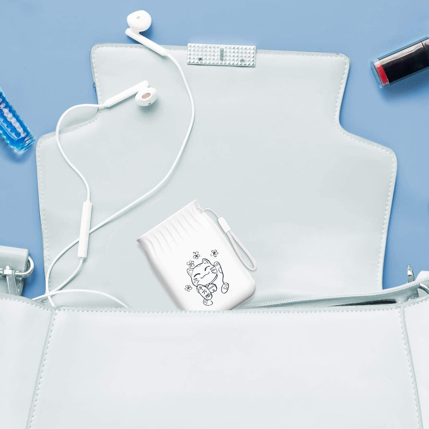 5000mAh cute cat Power Bank Portable Charging External Battery Slim Poverbank For iphone Xiaomi External Battery white powerbak