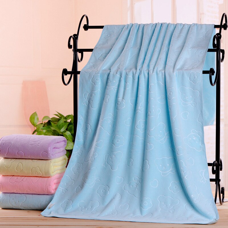 70X140CM Towel Luxury Super Absorbent Quick-Drying Microfiber Large Bath Towel Soft Hotel Bath Towel Beach Towels Shower Towel: Blue