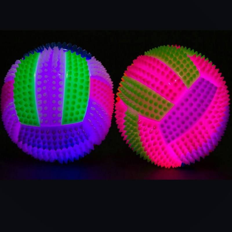1 st självlysande boll hundleksak mjukt gummi sällskapsdjur hund tugga elastisk boll leksak led boll valp liten stor hund pipande interaktiv leksak