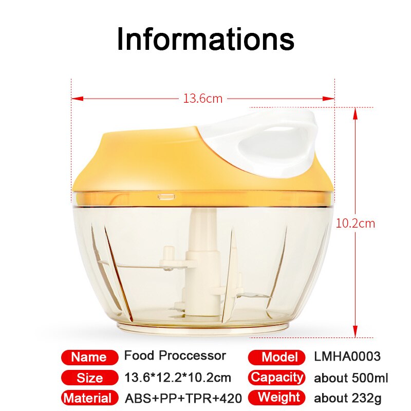 Multi-function Whirlwind Vegetable Shredder Cutter Chopper Garlic Ice Crusher Meat Grinder High Speedy Food Slicer