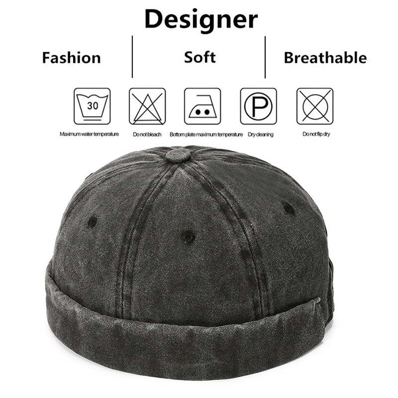 Bonnet sans bord unisexe en coton respirant pour hommes et femmes, casquette réglable, chapeaux hip hop rétro, chapeau streetwear unisexe, printemps et automne