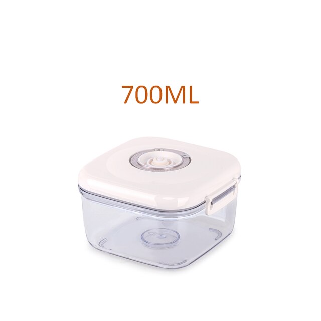 Circle Rectangle Square Food Storage Vacuum Container Different Capacity Vacuum Sealer Box Kitchen Storage for Vacuum Sealer: 700ML
