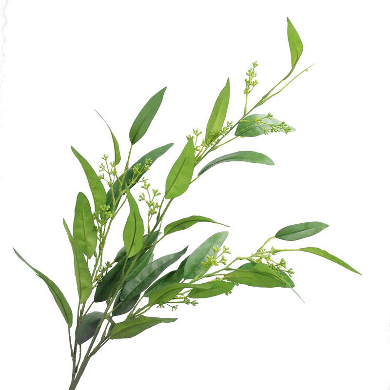 Sztuczne liście eukaliptusa kwiaty z owoców domu tabeli krajobrazu dekoracyjne fałszywe zielone rośliny oddział