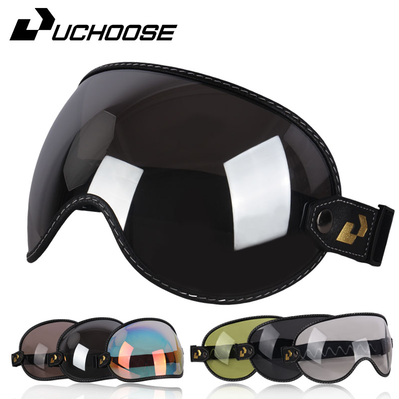 Retro-motorradbrille mit universellem bubble-visier und uv-schutz, vintage-motorradbrille, helmvisier, robust