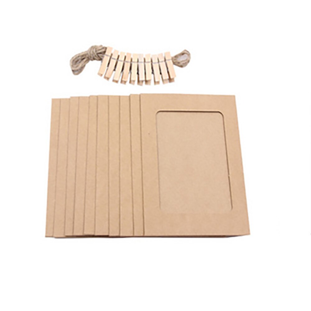 Fotolijst Voor Foto Houten Fotolijst Clip Papier Foto Houder Bruiloft Muur Decor Graduation Party Photo Booth Props 10 stuks: B