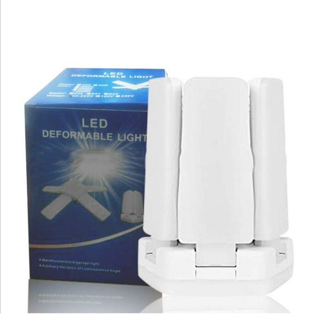 Super Bright Industrial Lighting E26 60W Led Light Bulb Garage 5-leaf Folding Deformable Lamp Fan for Warehouse Workshop Room: type1 