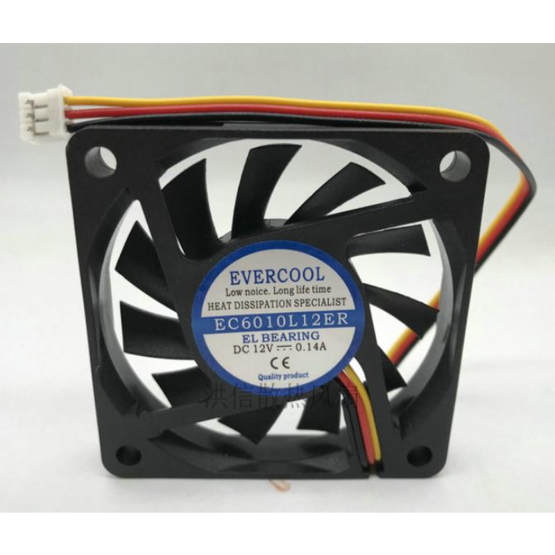 Oryginalny nowy wentylator procesora do EVERCOOL EC6010L12ER DC 12V 0,14A 3-przewodowy cichy wentylator chłodzący