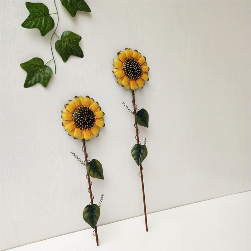 Metallo dell'annata di Girasole Giardino Palo di Metallo Giardino Prato Iarda terrazza Decorazione della parete di Girasole Decorazione interno all'aperto