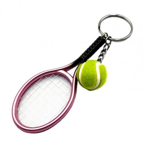 1 pz simulazione Mini Tennis racchetta palla portachiavi ciondolo borsa portachiavi accessori uomo donna portachiavi Trinket auto portachiavi gioielli: Viola