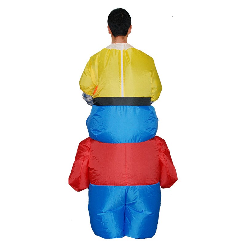 Halloween Adults Ride on Dwarf Inflatable Costumes Fancy Shoulder Carry Me Inflatable Clothing Performing Props Carnival Parties