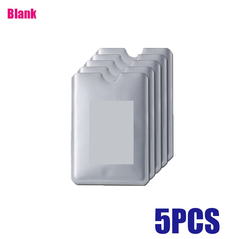 Portafoglio anti Rfid per ufficio blocco lettore blocco porta carte di credito ID porta carte di credito protezione porta carte di credito in metallo NFC alluminio: 5pezzi blank