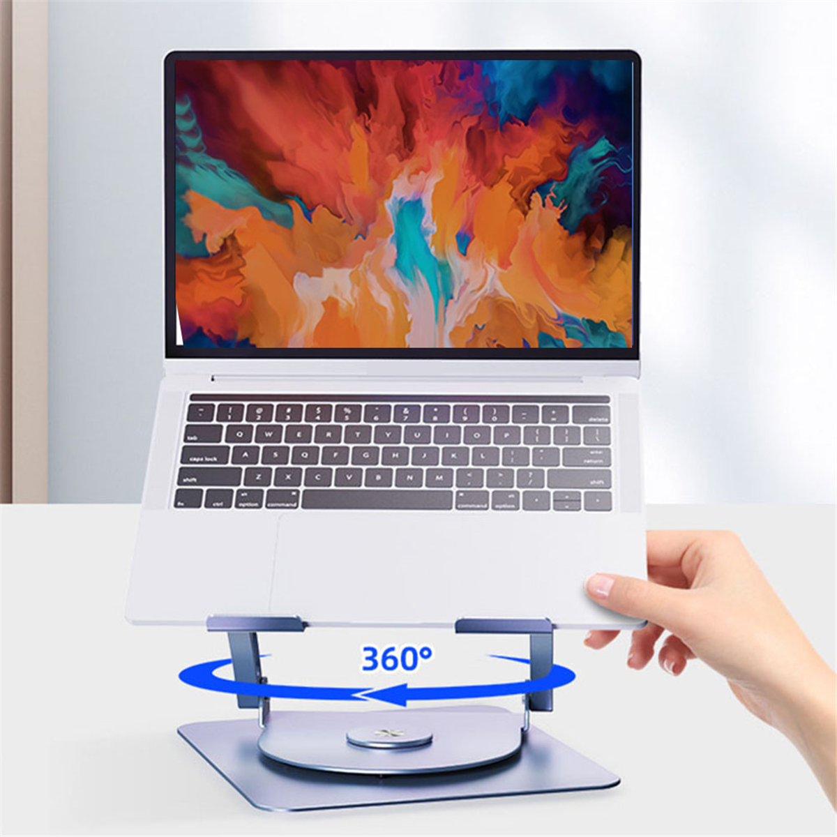 Laptopständer aus Aluminiumlegierung 360° ° Drehbarer Notebook-Halter, anhebbarer Ständer für PC, Laptop, Halterung, Tablet