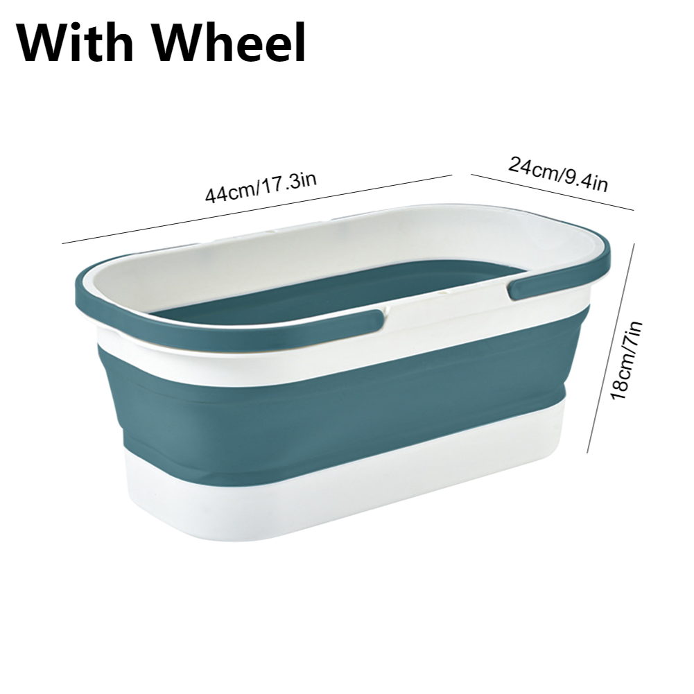 Collapsible Wash Bucket With Wheel Collapsible Bucket With Handle Laundry Basket Space Saving For Camping Traveling Picnic