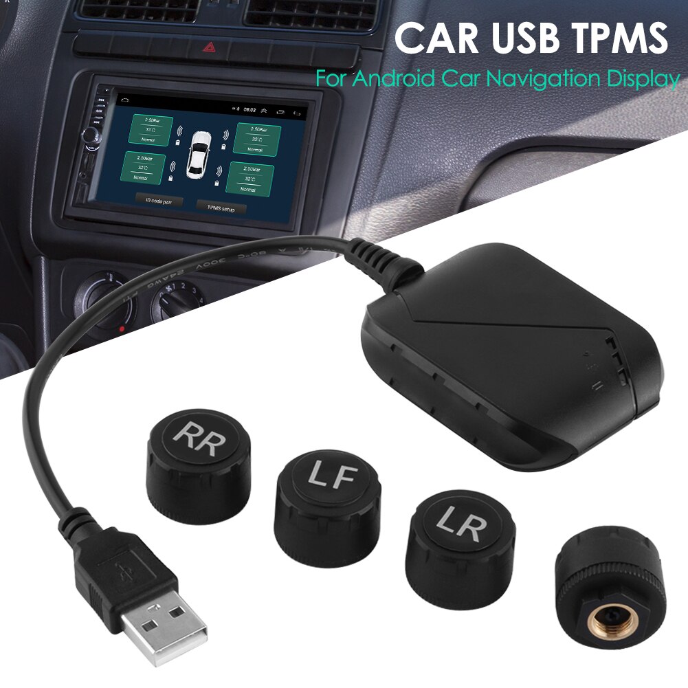 USB 3.0 TPMS for Android Car Radio DVD Player Tire Pressure Monitoring System Built-in APK with Internal External Sensor