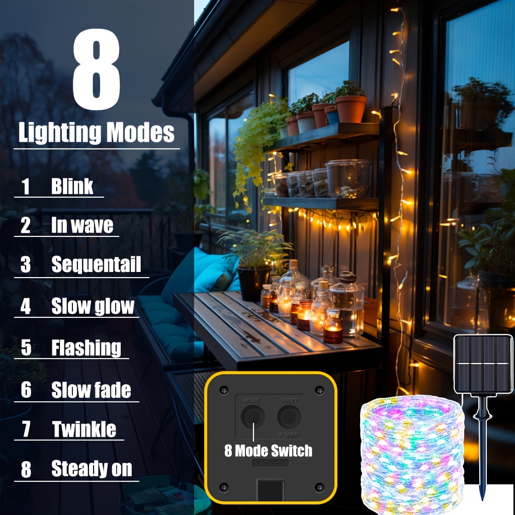 30M 300LED Solar String Lights Outdoor RGB Garden Fairy Lights Waterproof 8 modes Copper wire Flicker light Wedding Decorations