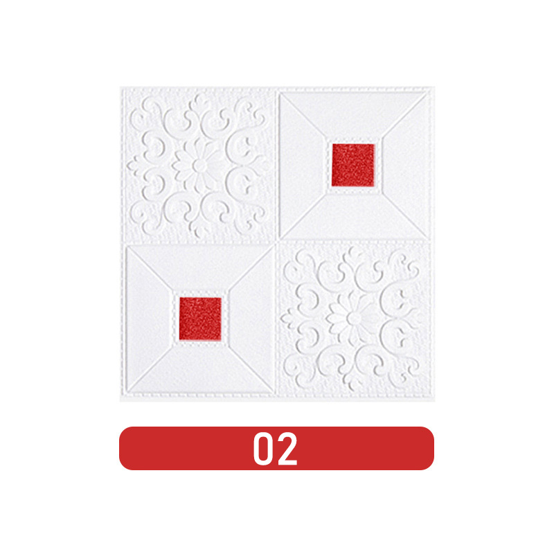 10 Pcs 3D Wall Stickers Ceiling Panel Roof Decor Waterproof Self-Adhesive Foam Wallpaper Living Room Kitchen TV Backdrop Decals: 2