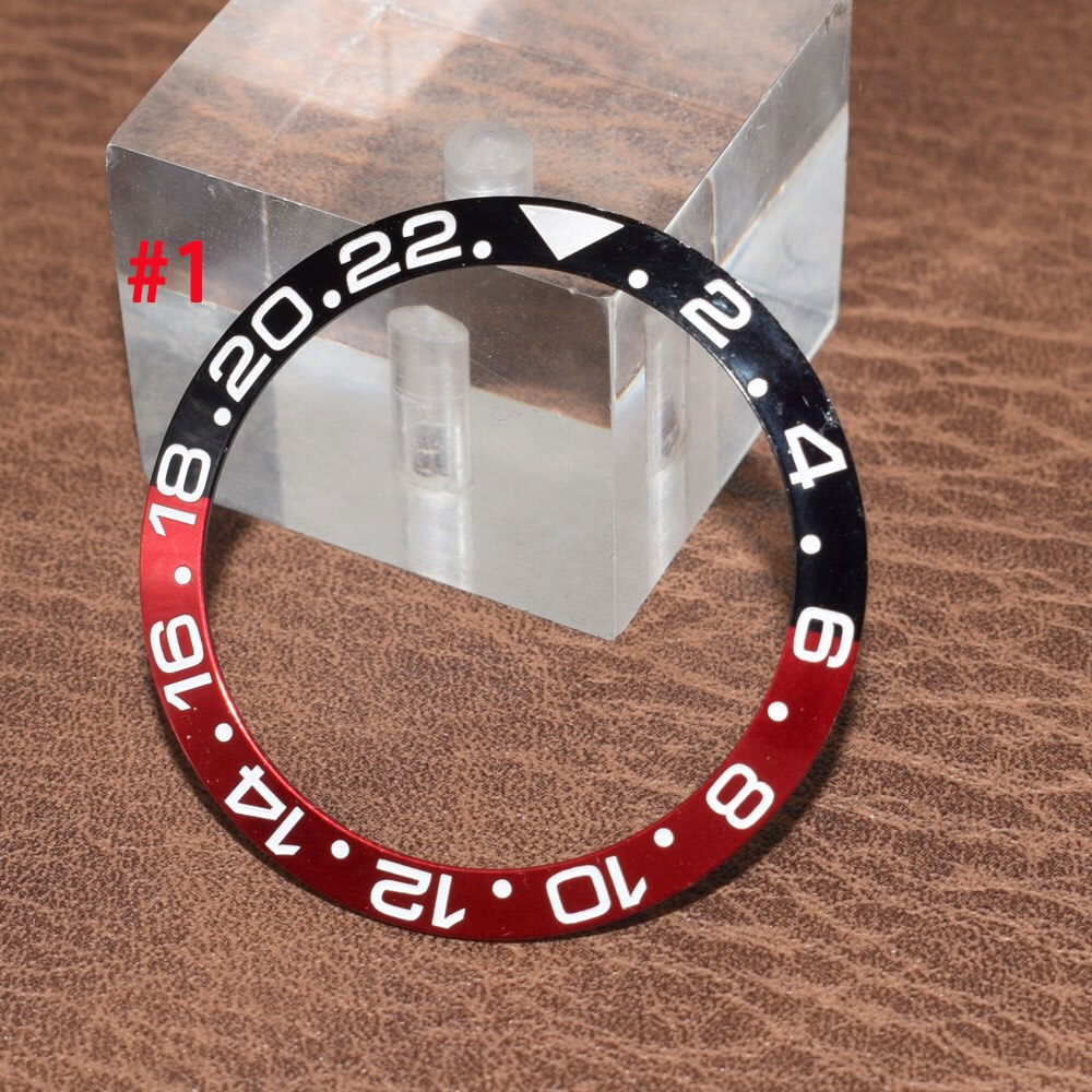 9 model 38mm groen/zwart/blauwzwarte keramische lunette-inzet voor 40mm gmt automatisch uurwerkhorloge