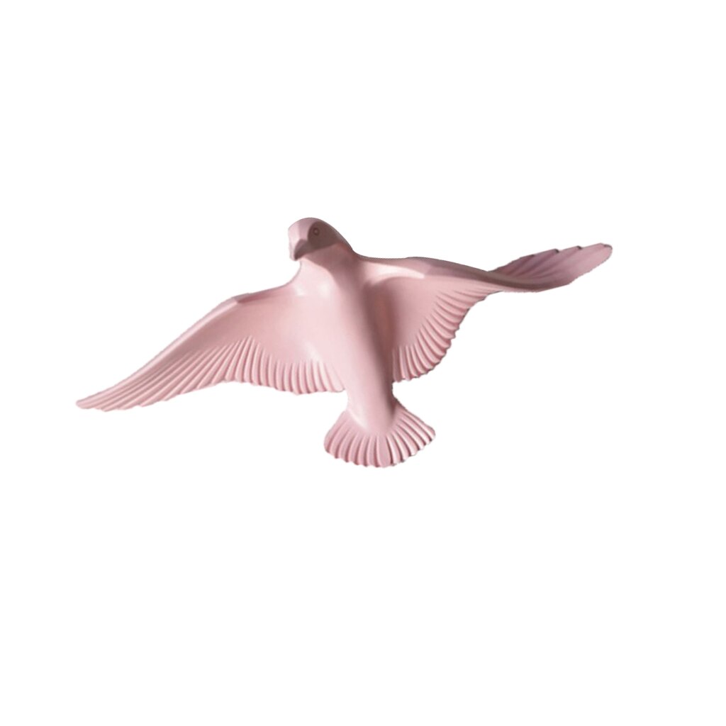 3D Resin Flying Seagull Birds Crafts Wall Art Sculpture Living Room Bedroom Wall Hanging Decoration: Pink D