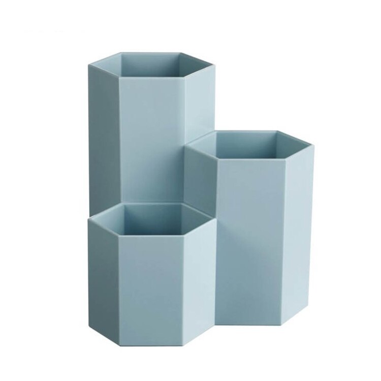 Kreative Einfache Stil Sechs Prisma Stift Halfter Schule Büro Schreibwaren PS Sechseckigen Bleistift Stand Organizer Kasten Schüler Versorgung: Blau