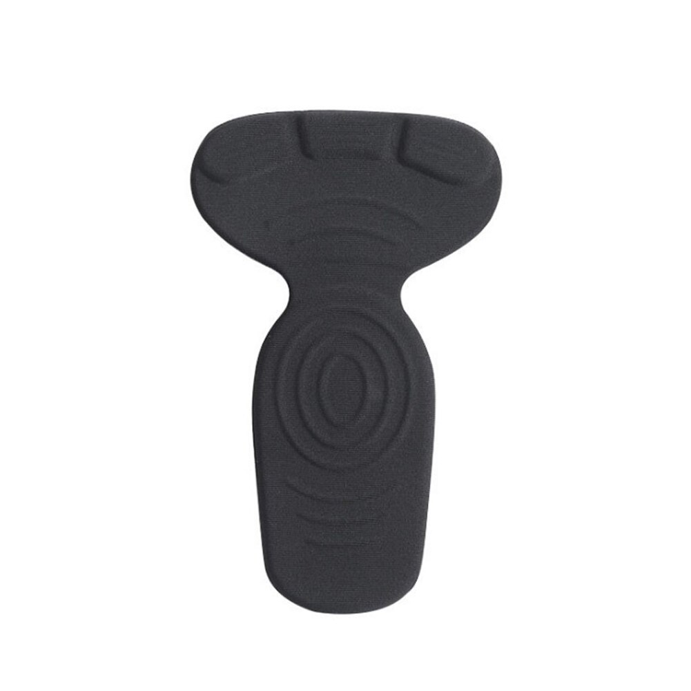 T-form innleggssåler høy hæl sko pads sklisikker svamp fot hæl beskytter sette inn bomull sport sandaler innsatser sko tilbehør: Svart