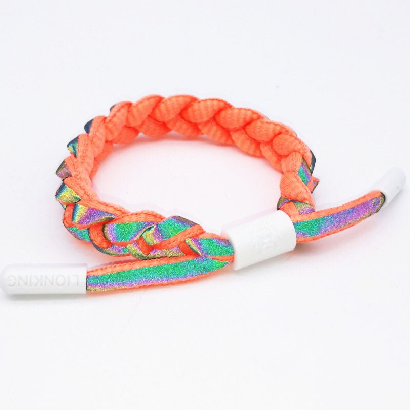 Reflektierende Armbinde Schnürsenkel Hand-betroffen Liebe Armbinde modisch Gradienten Fluoreszierende Paar Hand Seil Tragbare für Freunde: Orange