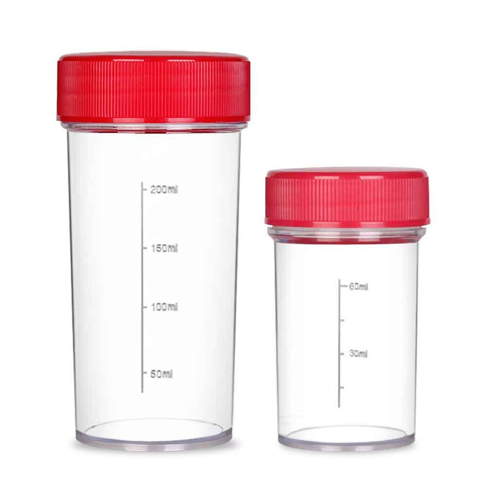 2Pcs/set 200ml+60ml Water Cup with Scale Seal Leak proof Lab Beaker with lid Experiment Jups Safety Transparent Measuring Cups