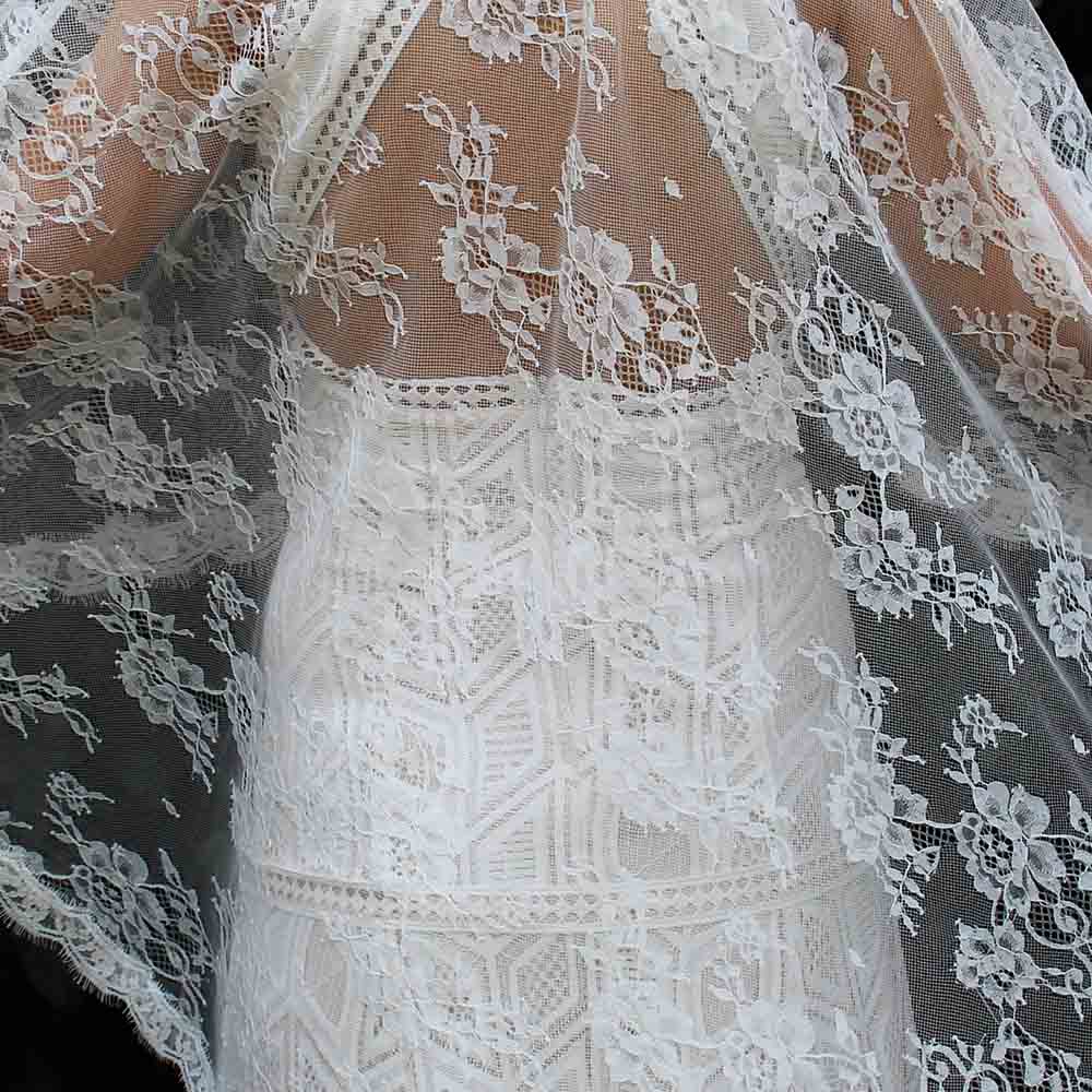 Short Floral Lace Wedding Veil Cover Face Bridal Veil WITHOUT Comb Voile Mariage Wedding Accessories
