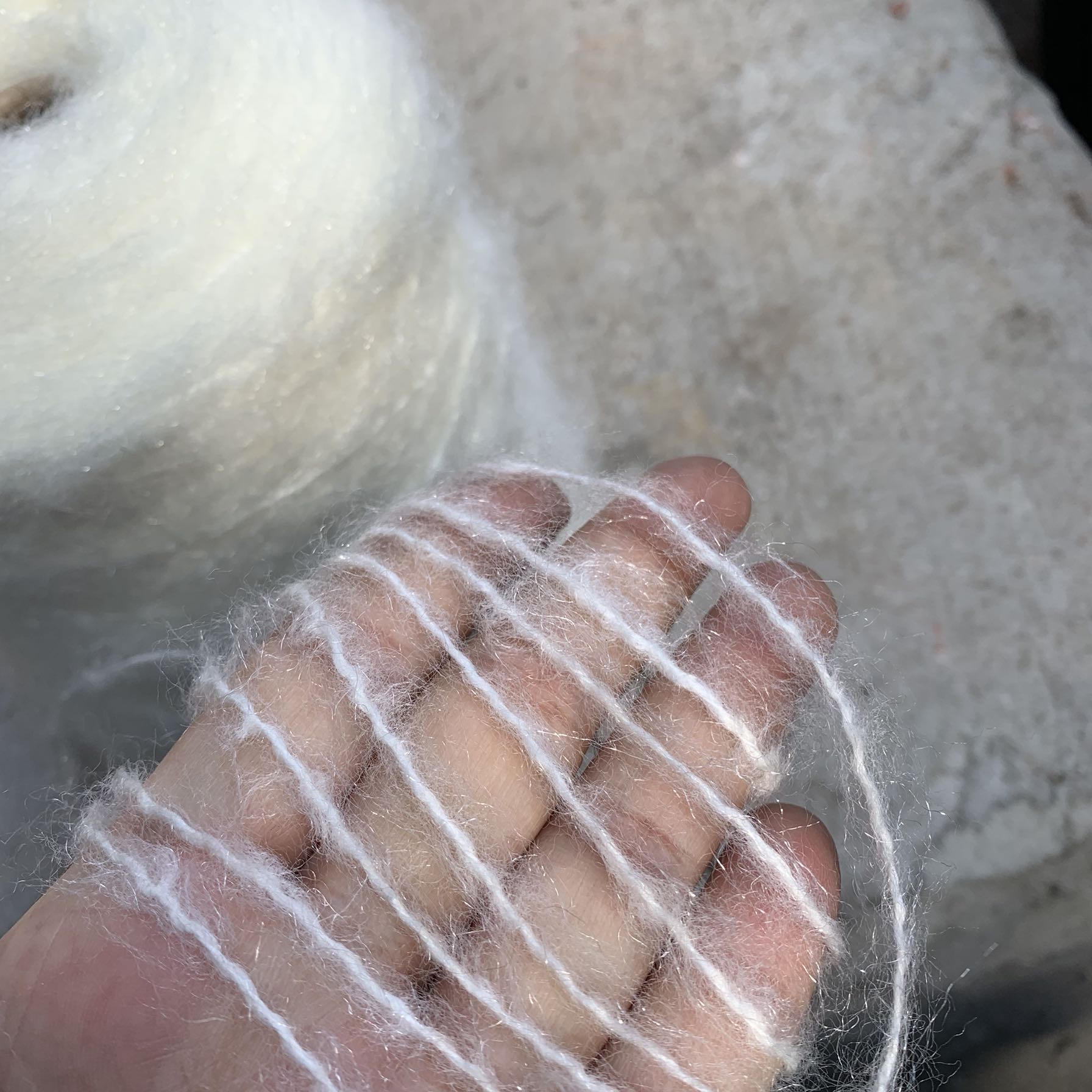 Import 500 g blødt glat plys hvidt angola mohair garn baby økologisk hæklet garn vævning sytråd  x5137