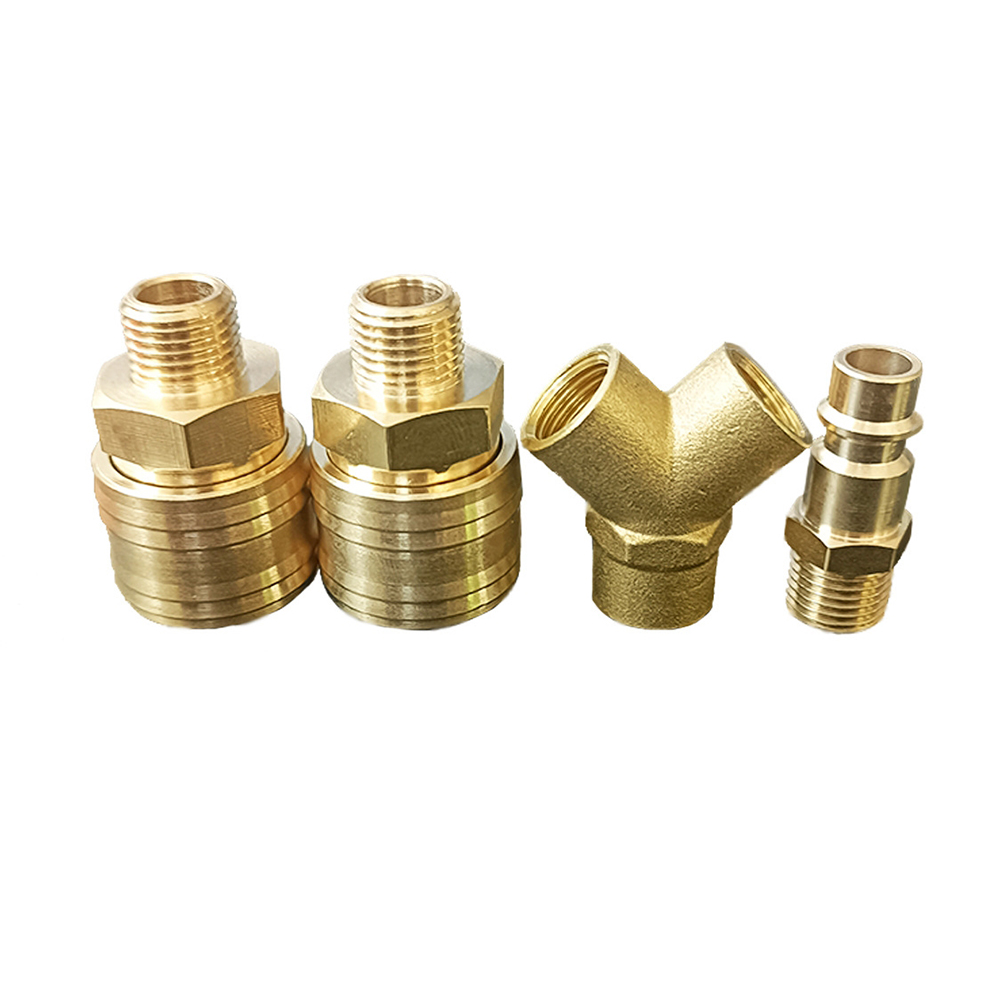 2-way Compressed Air Distributor Y Splitter 1/4 Inch Air Hose Quick Coupler Distributor With 2 Couplings Alloy Connector
