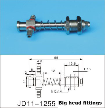 Robot accessories fittings Big head fittings pneumatic vacuum cup holder Fitting pneumatic component Tail intake: M12-11-L55