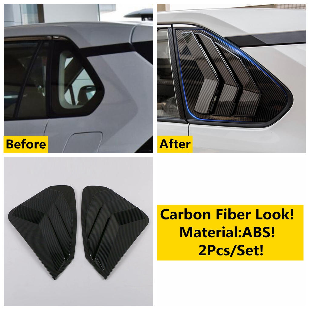 Rear Window Louver Spoiler Vents Cover Trim For TOYOTA RAV4 RAV 4 XA50 - 2022 ABS Black / Carbon Fiber Look Accessories: Carbon Fiber Look