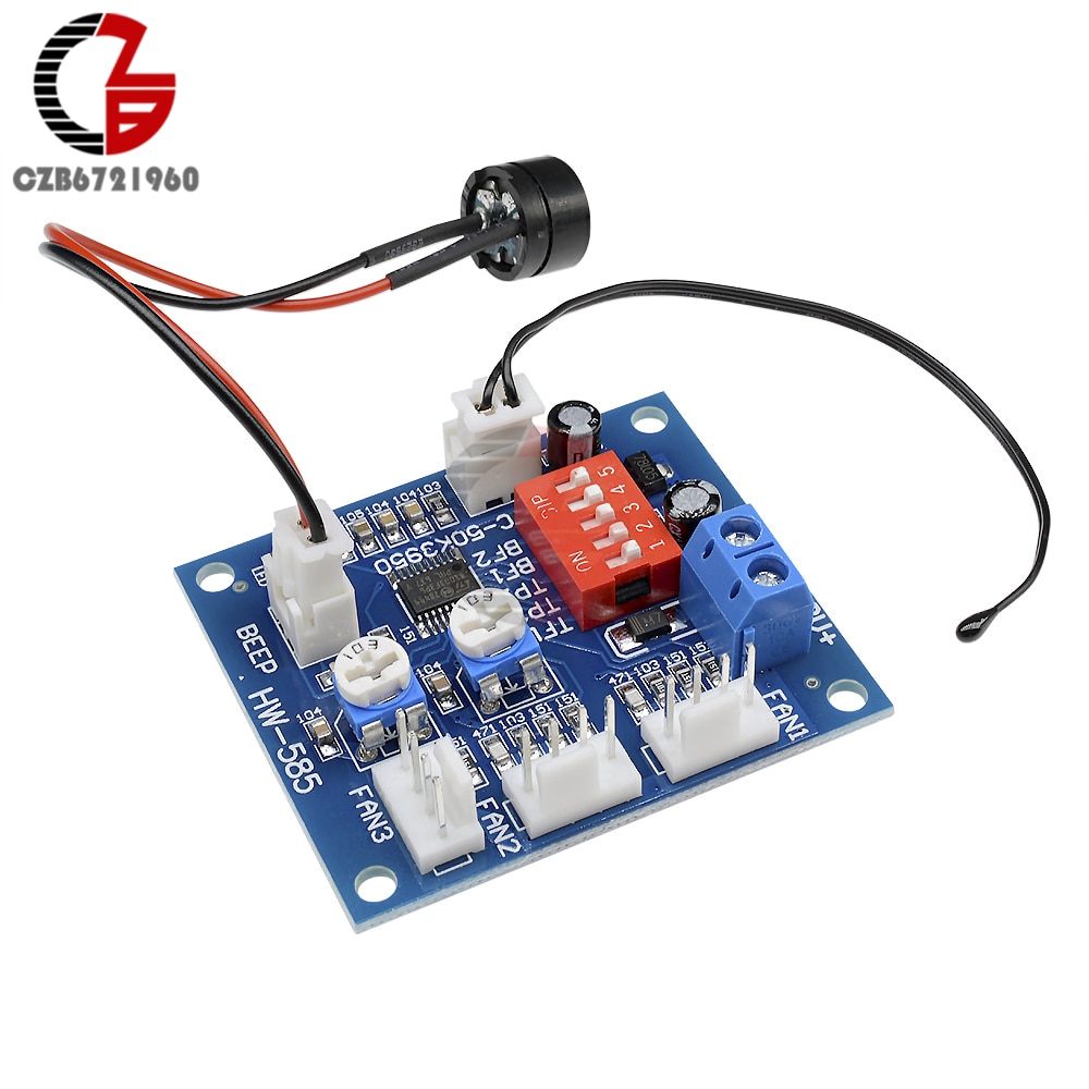 Dc 12v spenningsregulator pwm pc cpu vifte temperaturkontroll hastighetsregulator modul høy temp alarm hastighetskontroll