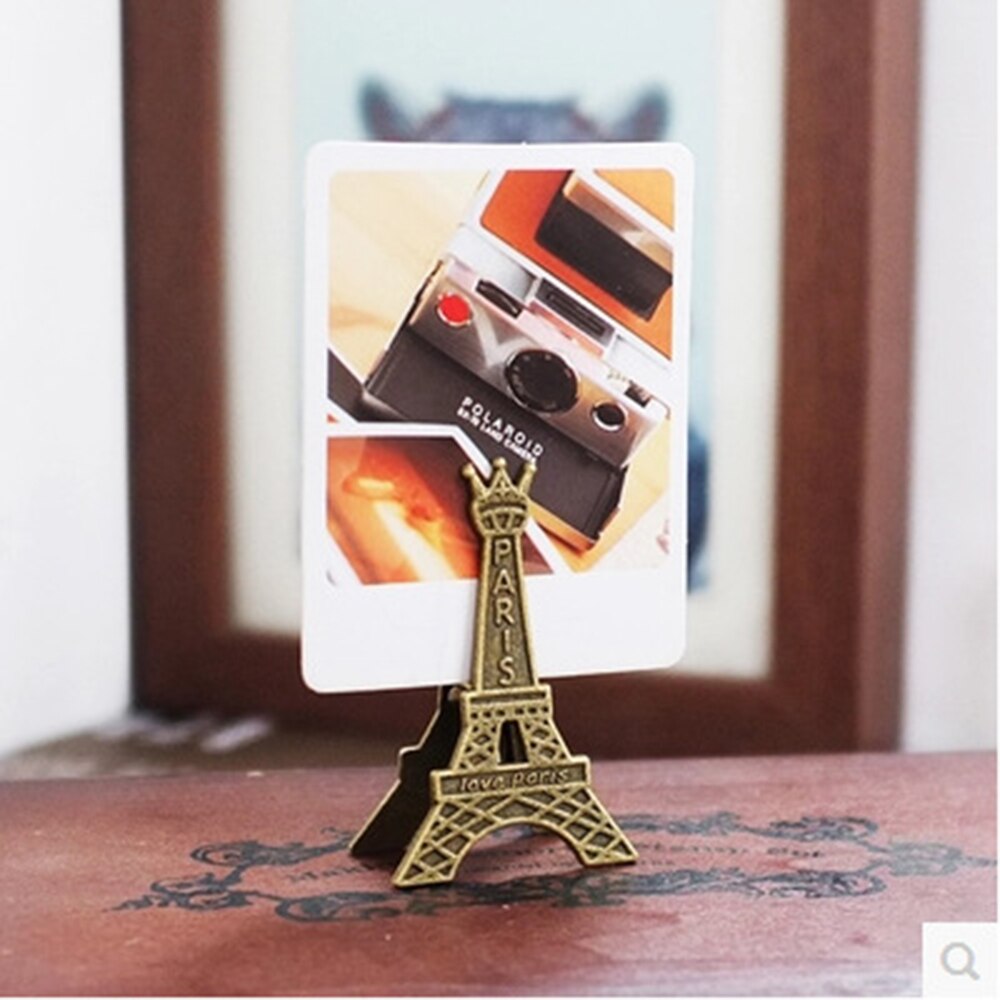 5 pcs Retro Stijl Parijs Eiffeltoren Metalen Clips Photo Bookmark Decoratie Memo Paperclip Kaart Note Houder Kantoorbenodigdheden