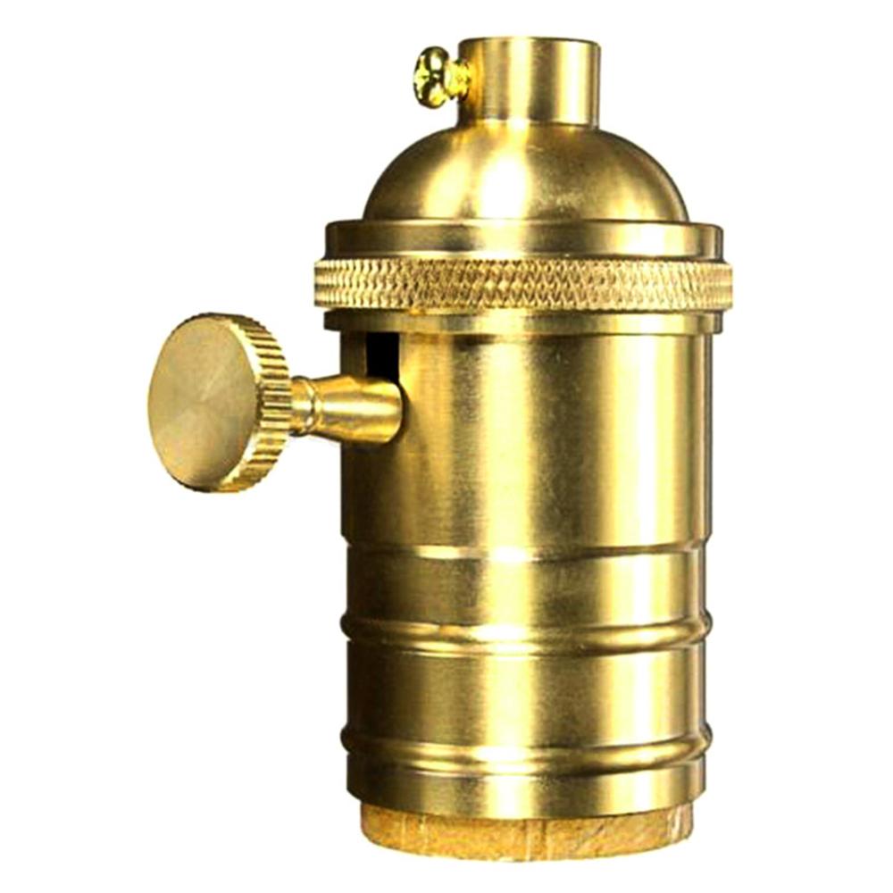 Vintage Edison Lamp Socket E26/E27 Screw Bulb Base Aluminum Lamp Holder Industrial Retro Pendant Fittings Lampholders Fixture: Gold