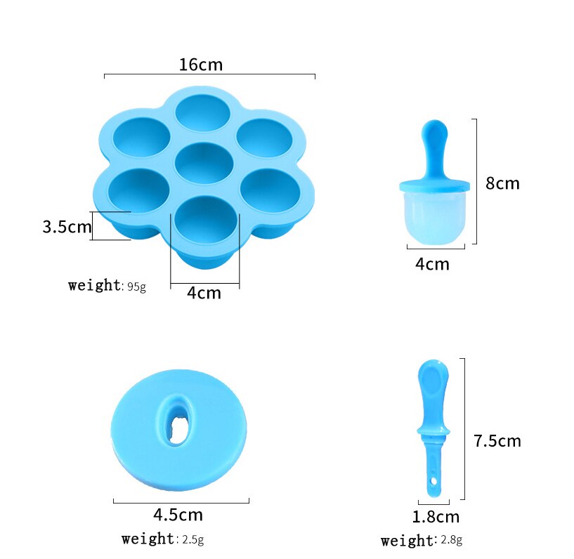 Ice pop maker silikon popsicle form set med bricka och droppskydd - assorterad förpackning  of 7
