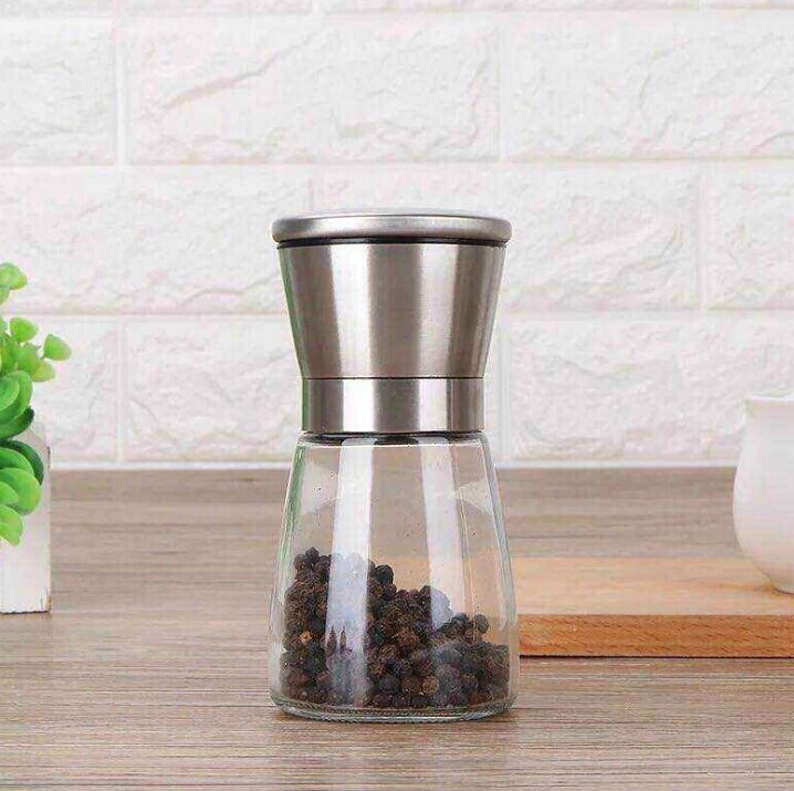 Kitchen Grinder Manual Salt and Pepper Grinder Set 1 Shakers Spices Mill Crusher Stainless Steel 3Grade Kitchen Tools