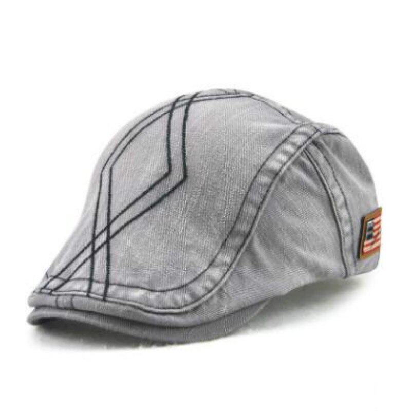 Boina Lisa para hombre, sombrero de estilo newsboy, gorra plana de mezclilla, Gorra lisa vintage con visera para hombre, casquete de otoño, triangulación de