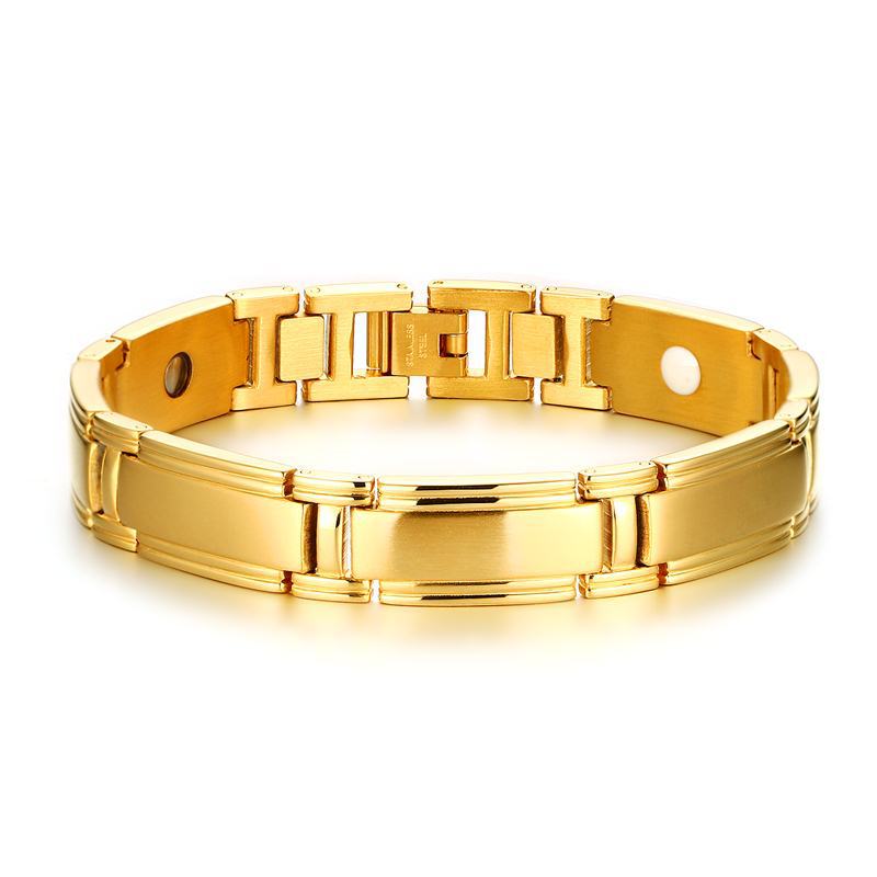 Roestvrij Stalen Armband Germanium Magneet Titanium Stalen Armband Magnetische Sterke Magneet Gouden Sieraden