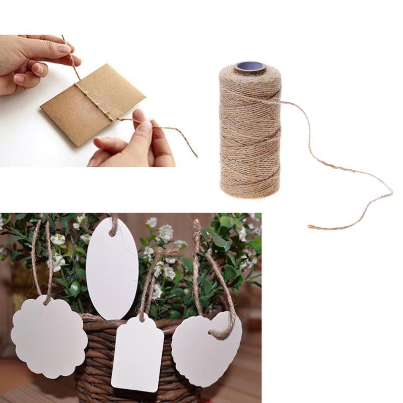 Cuerda de cáñamo tejida de Yute Natural, caja de , marco de fotos, artesanía, recuerdo de boda, adorno de decoración, 50/80/100M