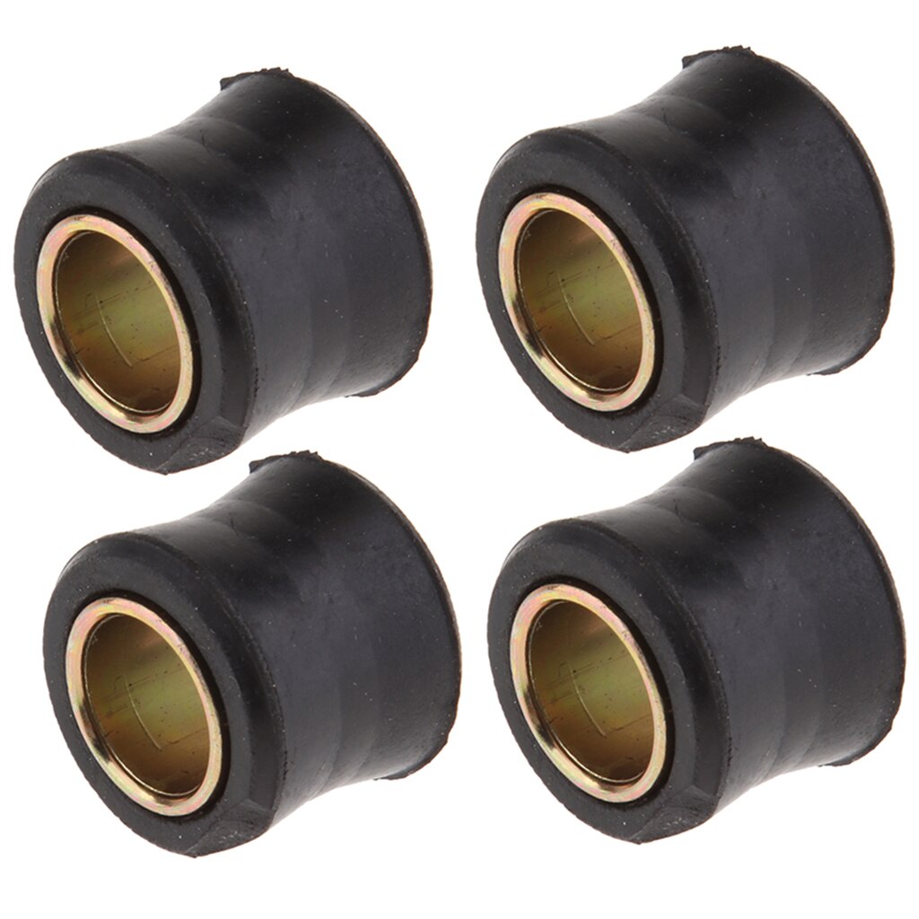 4x Black Motorcycle Shock Absorber Bushing Made Of Rubber And Metal, Replacement For The Old Or Defective Bush, Φ12mm